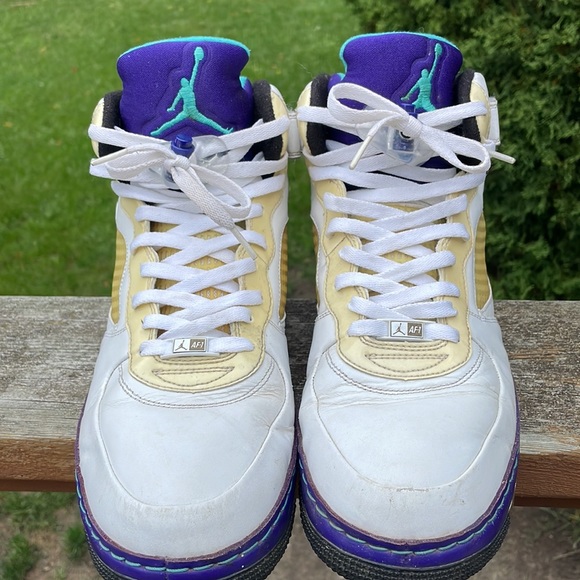 Nike Air Jordan Fusion AJF AJF5 Grape Retro AF1 Air Force 1 - Picture 2 of 8